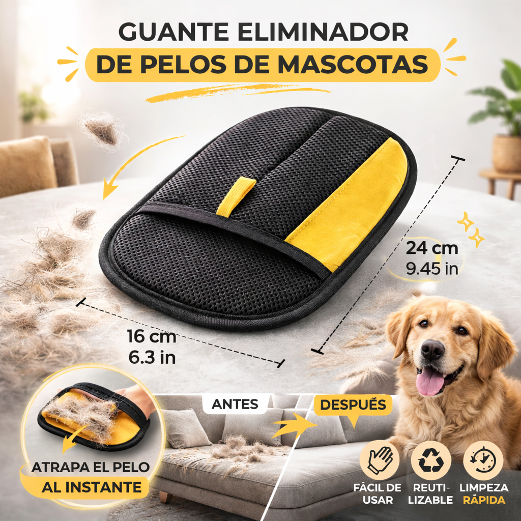 Guantes estáticos atrapa pelos de mascotas